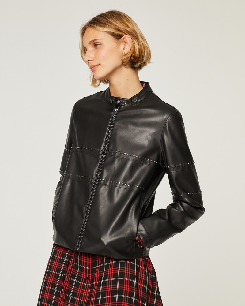Chaqueta cuero negra